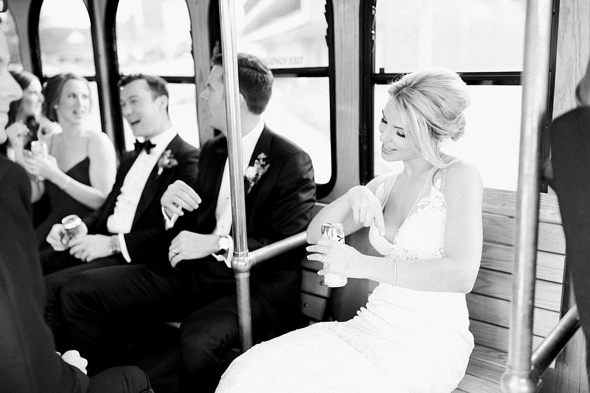 Arielle Peters Photography | Bride and groom dancing inside Indy Trolley in Indianapolis on wedding day.
