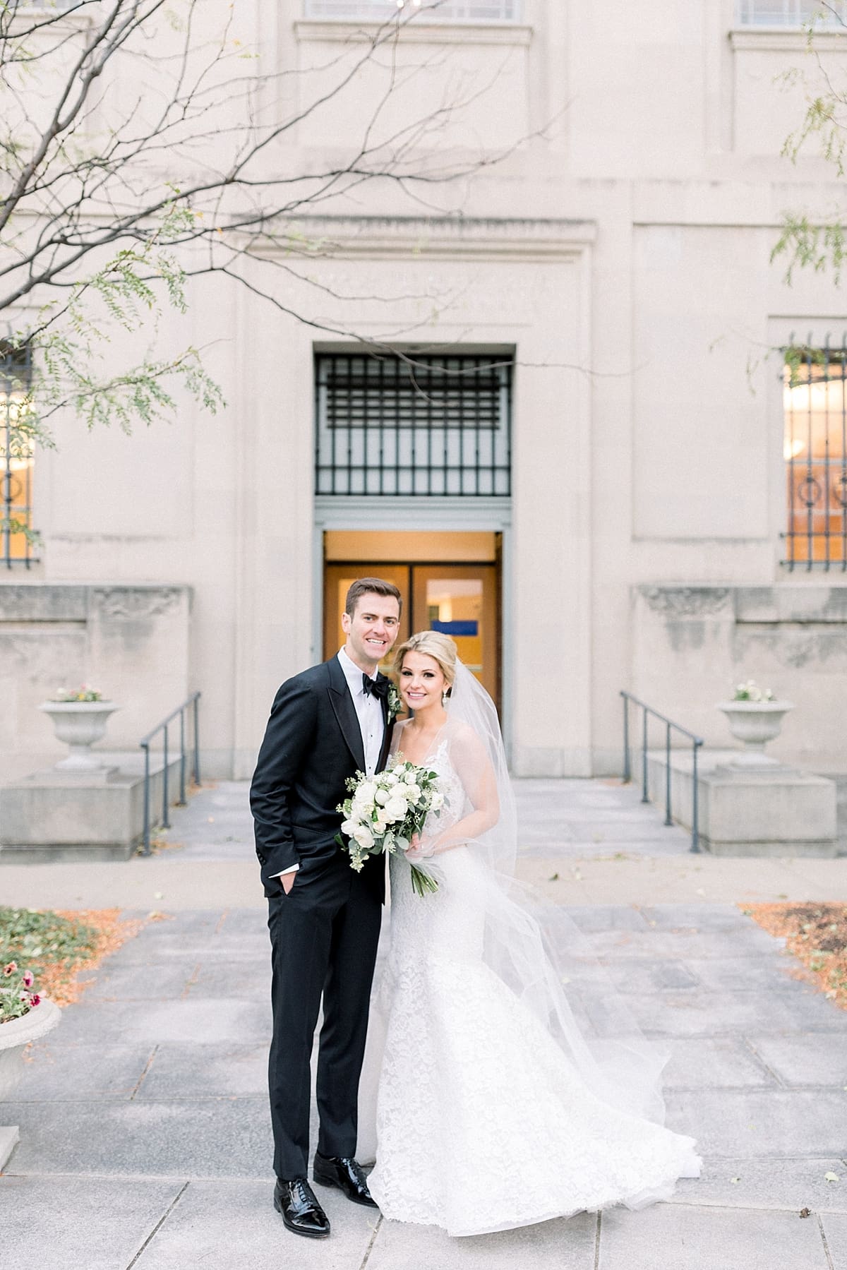 Arielle Peters Photography | Bride and groom smiling side by side in Indianapolis on wedding day.
