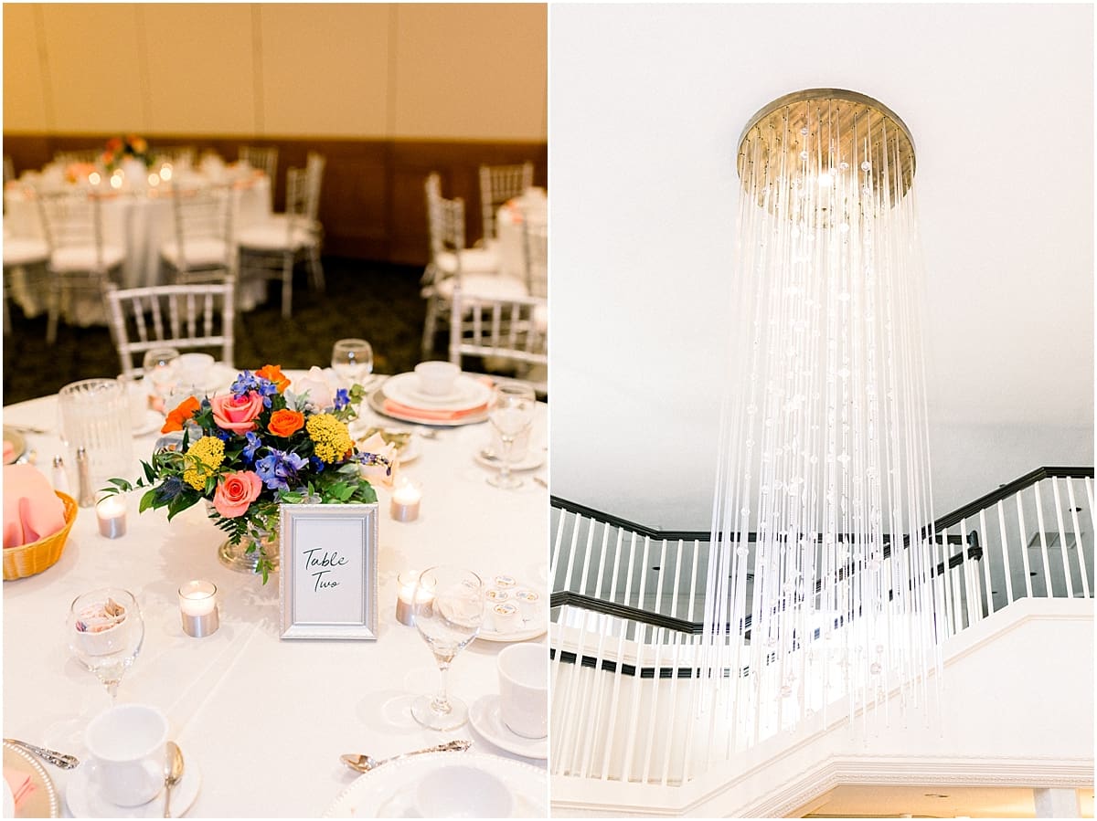 Arielle Peters Photography | Fall wedding table settings and flower arrangements at wedding reception venue.