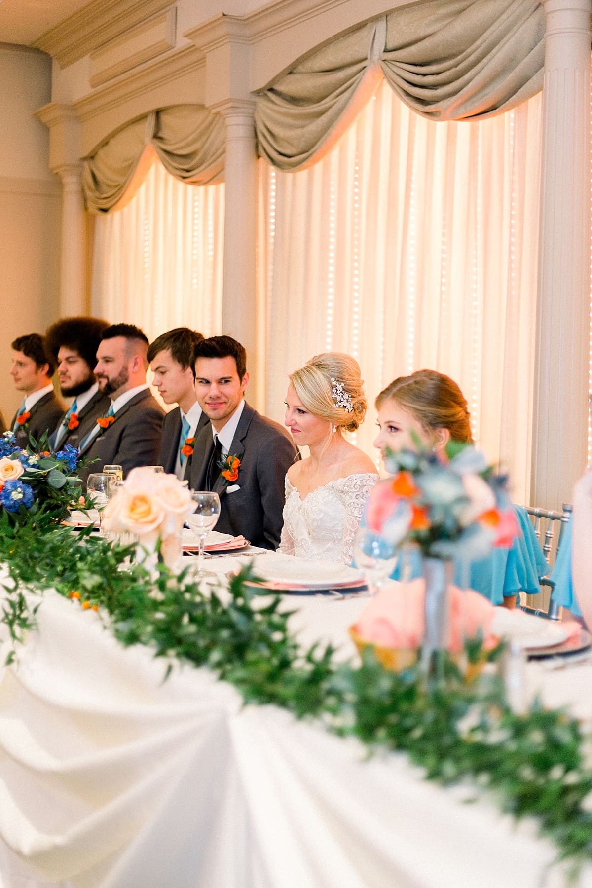 Arielle Peters Photography | Groom looking at bride smiling at fall wedding reception.
