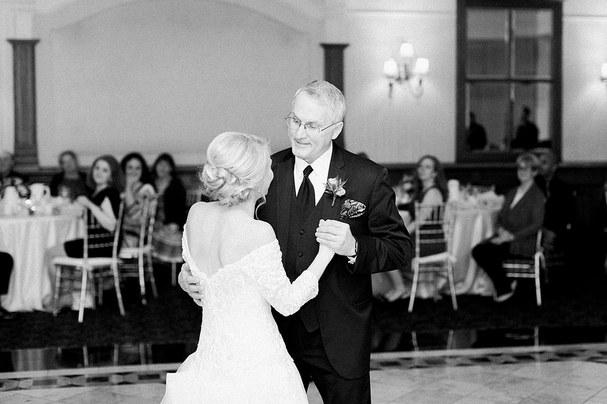 Arielle Peters Photography | Father of the bride sharing a dance with the bride at fall wedding reception.