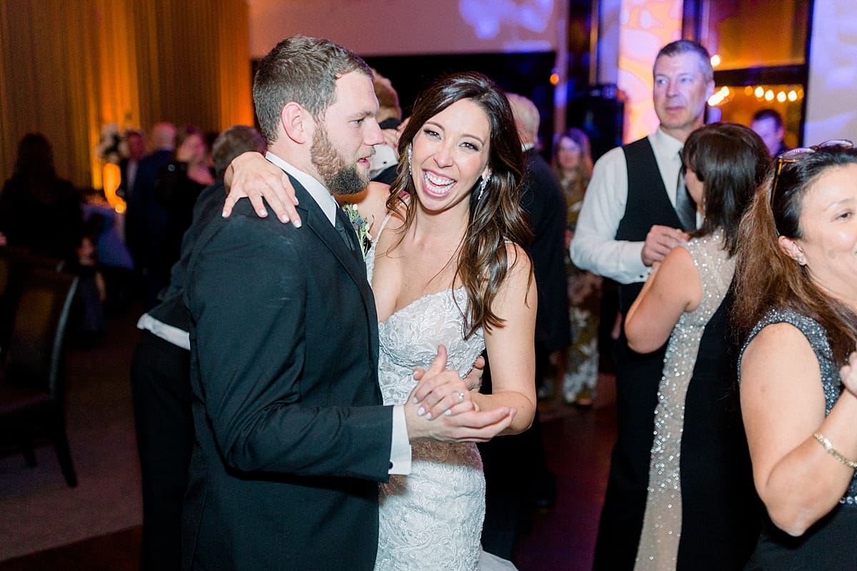 Arielle Peters Photography | Bride and groom dancing at reception on dance floor.