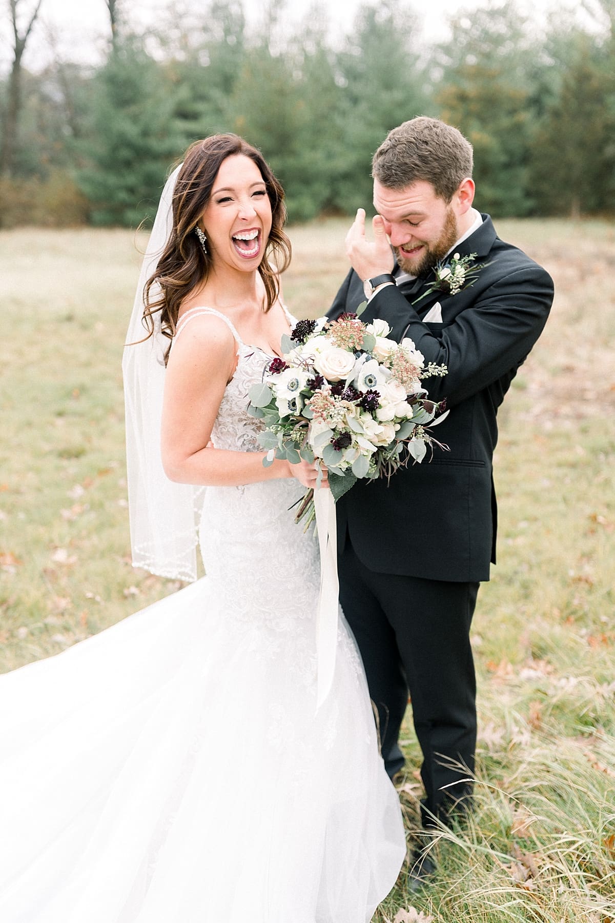 Arielle Peters Photography | Bride and Groom having first look on wedding day.