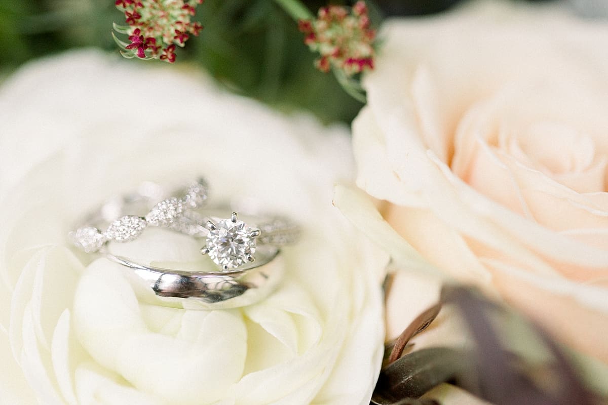 Arielle Peters Photography | Wedding rings on roses.