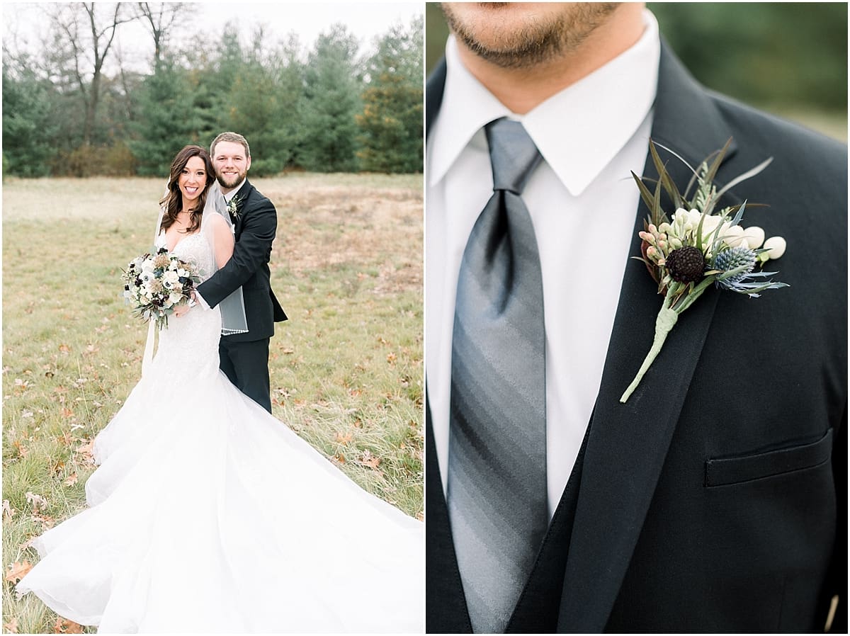 Arielle Peters Photography | Bride and Groom in field on wedding day.