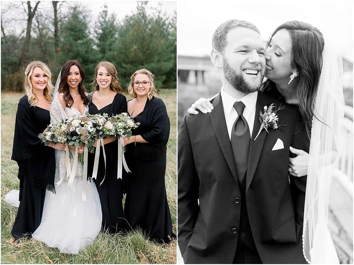 Arielle Peters Photography | Bride and Groom with bridesmaids at golf course on wedding day.