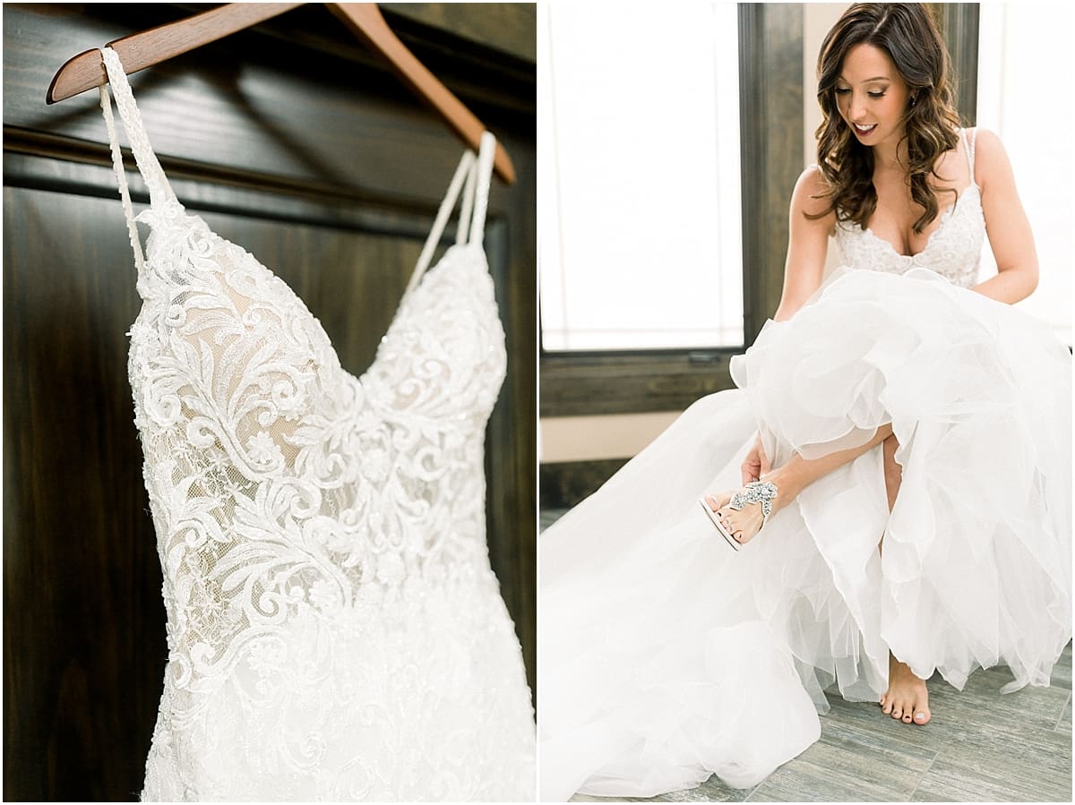 Arielle Peters Photography | Bride putting on her gown on her wedding day. 
