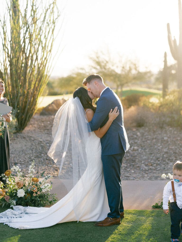 A beautiful fall golden hour Blackstone Country Club wedding ceremony in Peoria, Arizona.