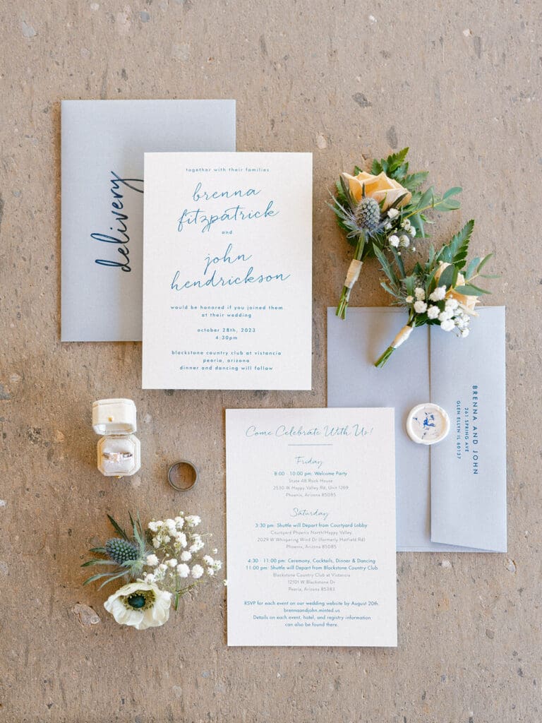 Wedding details from a desert Arizona wedding. 