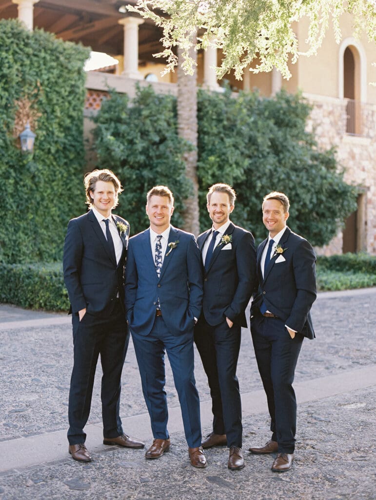 Groom and groomsmen at Blackstone Country Club in Peoria, Arizona
