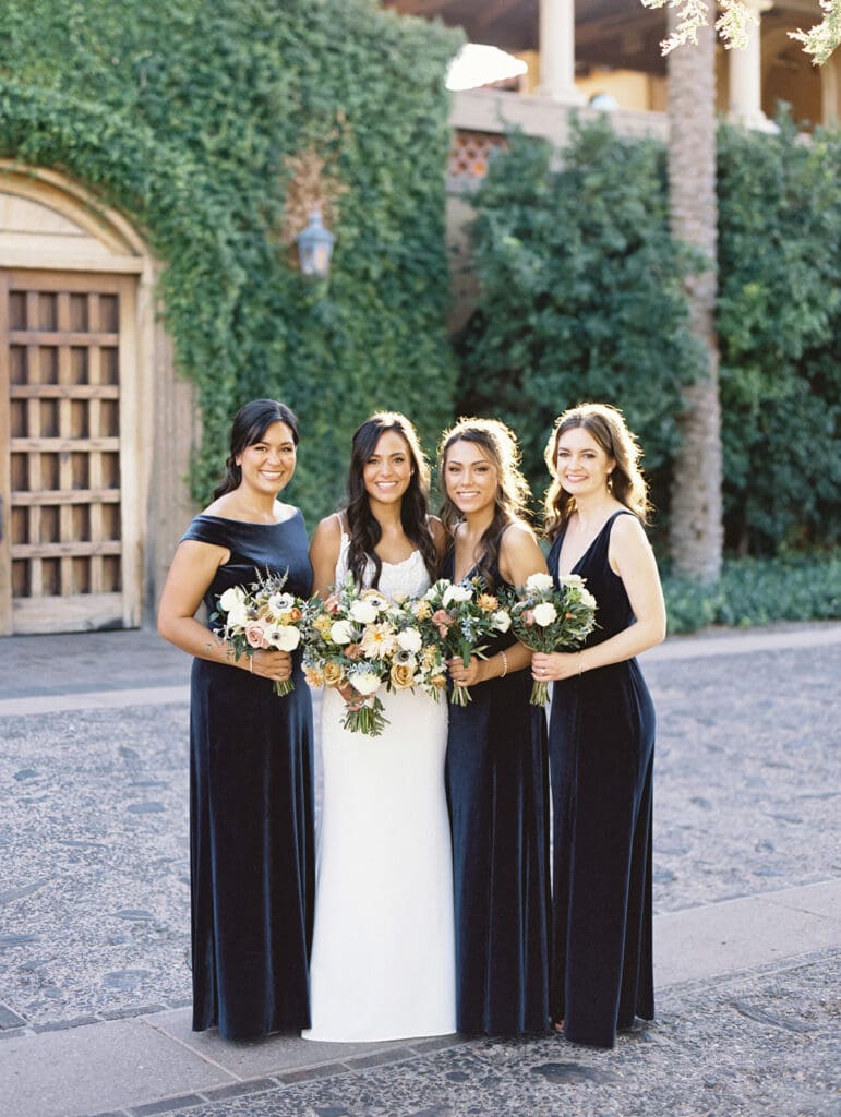 Bride and her bridesmaids at Blackstone Country Club in Peoria, Arizona