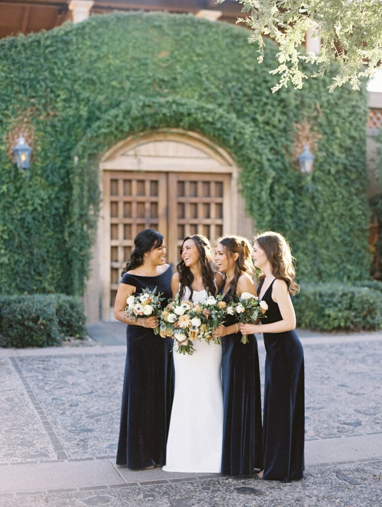 Bride and her bridesmaids at Blackstone Country Club in Peoria, Arizona