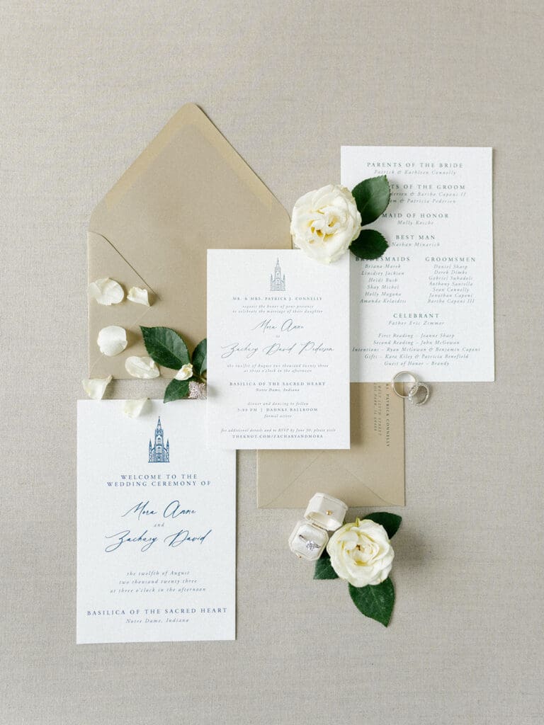 Elegant wedding flatlay shot