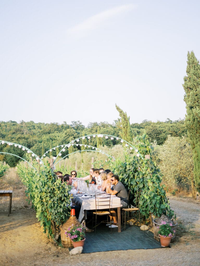 Wedding weekend wine tasting night at Poggio Molina