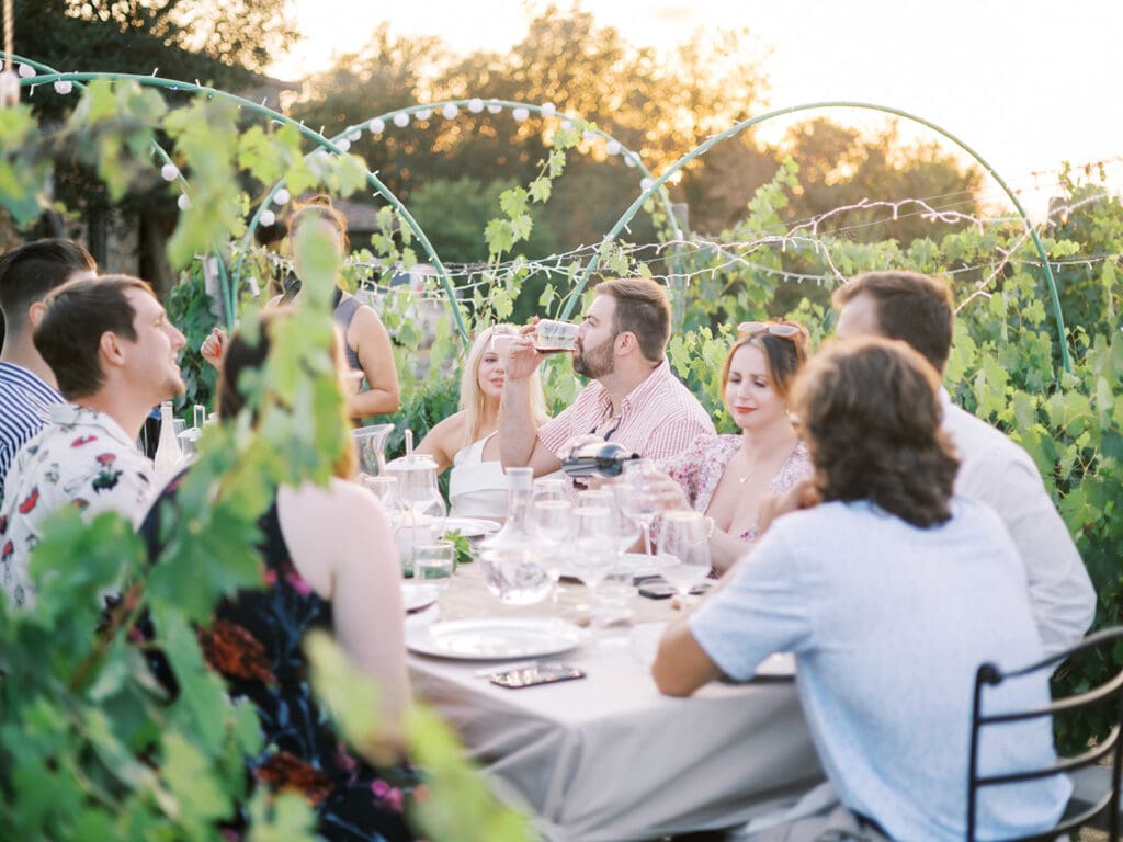 Wedding weekend wine tasting night at Poggio Molina