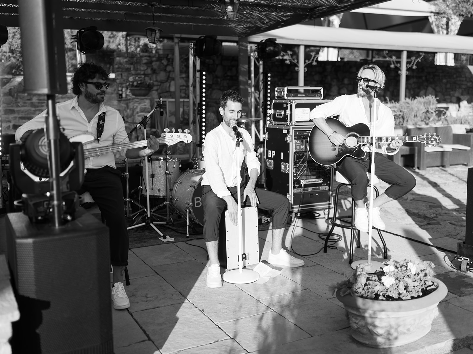 Black and white photo of Brit Pops Band