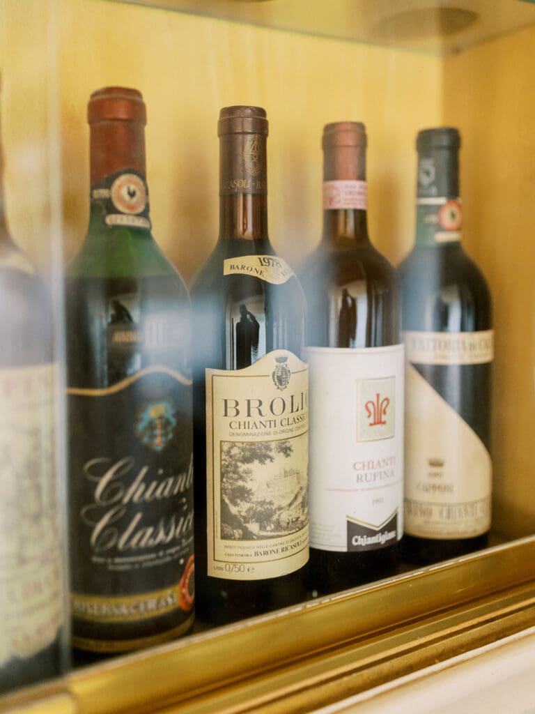 Wine sitting in a shelf