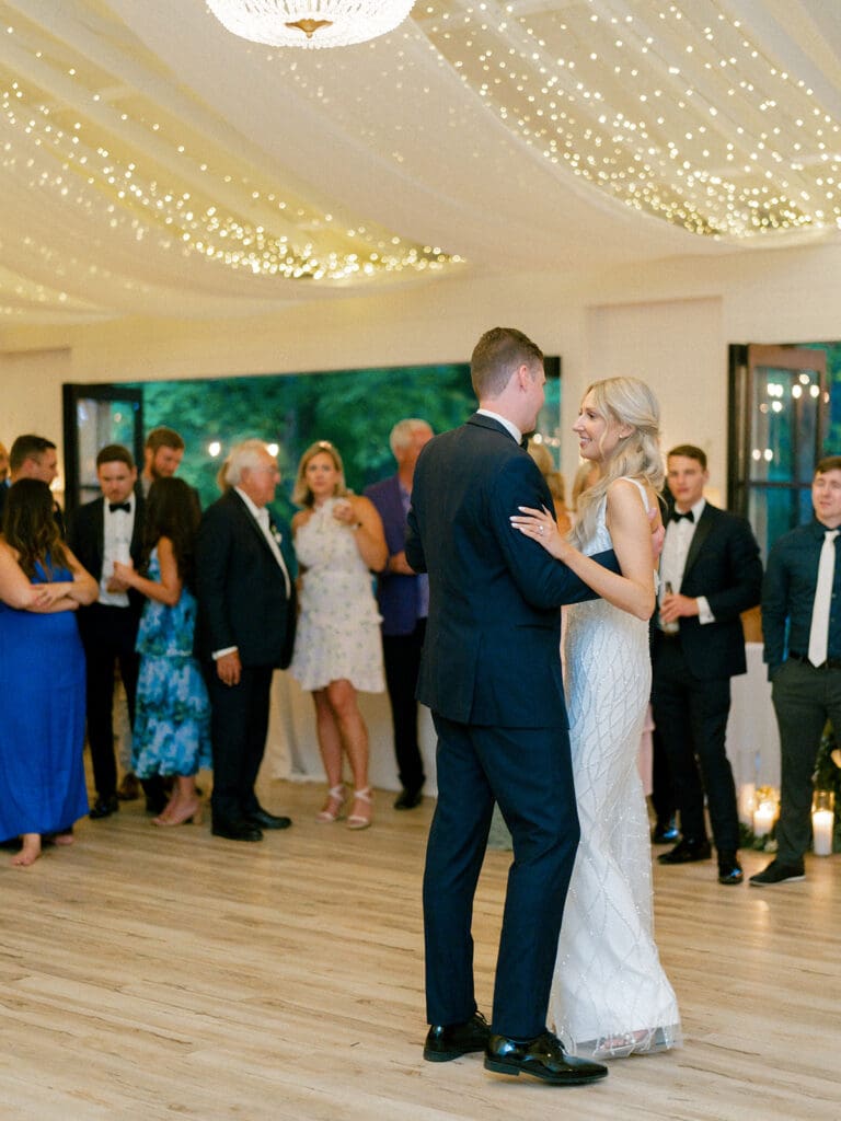 Bride and groom dancing during their reception