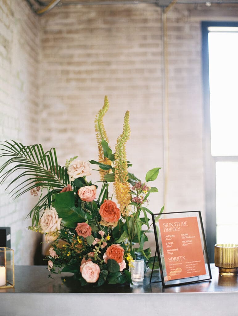 Cocktail hour bar menu sign