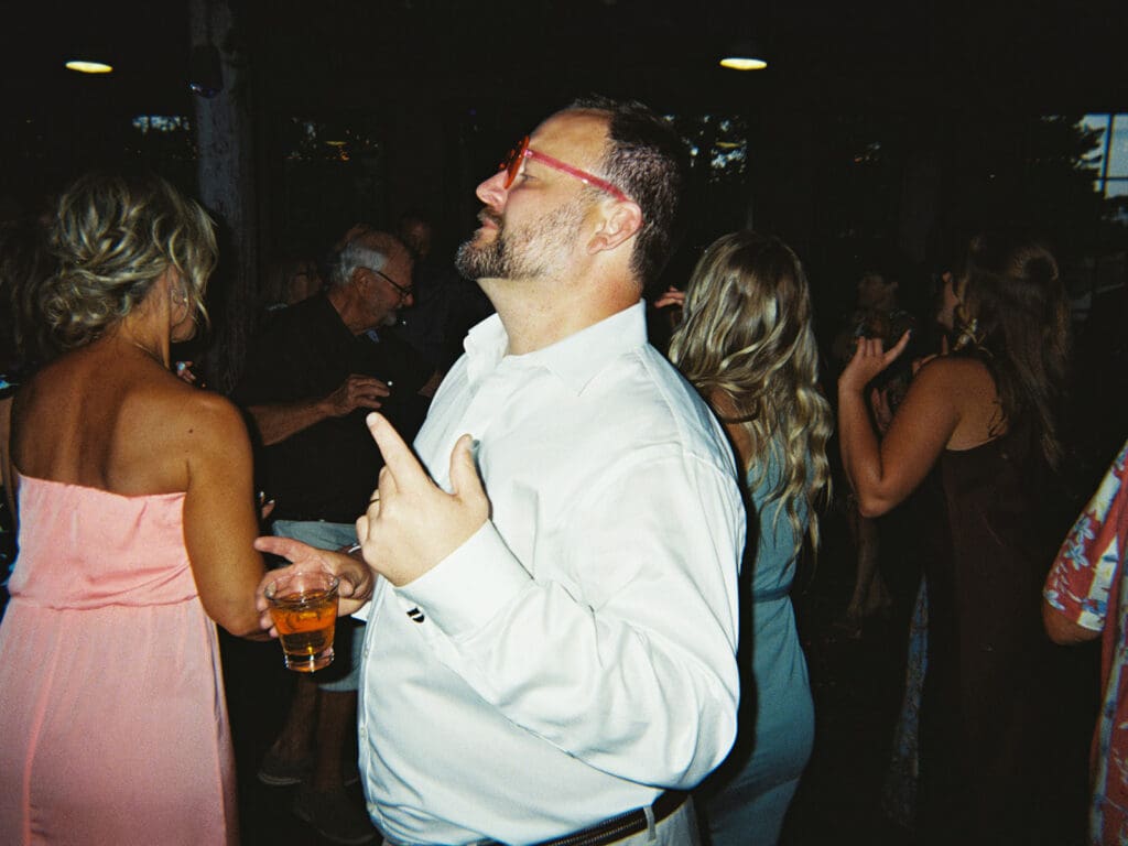 Open dancing at a Michigan wedding reception captured on film