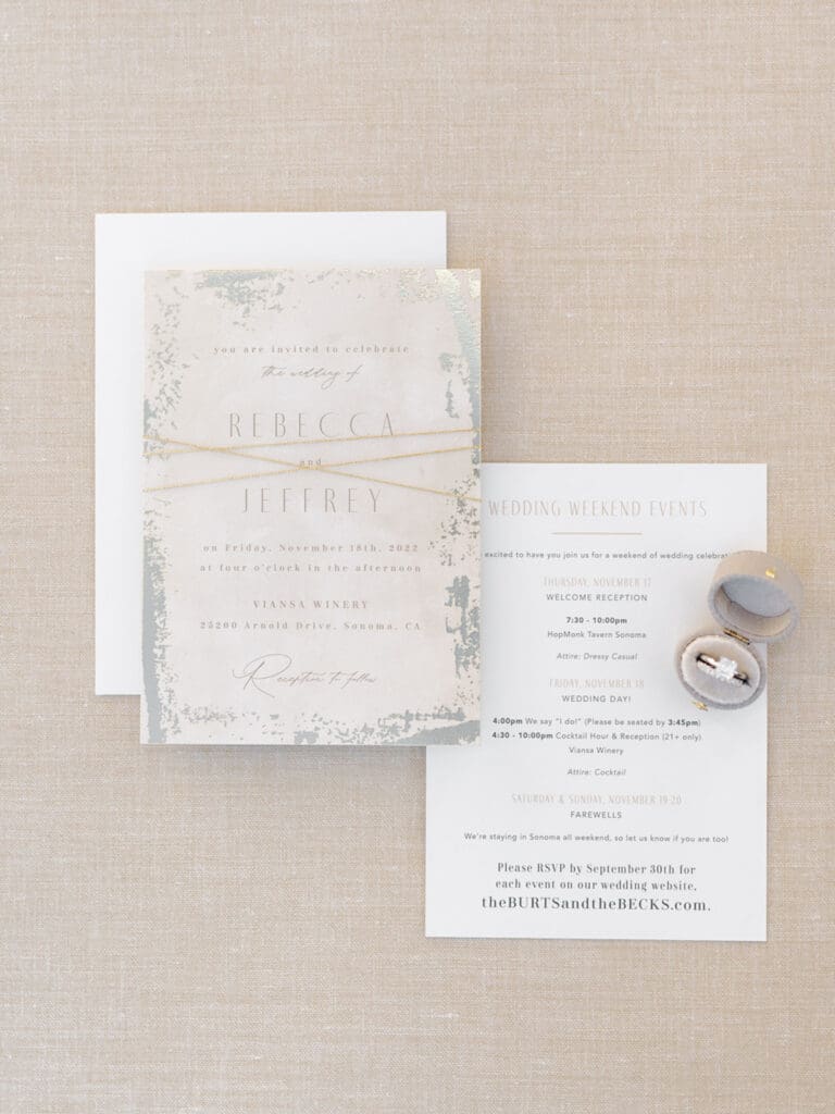 Fall Viansa Sonoma wedding invitation