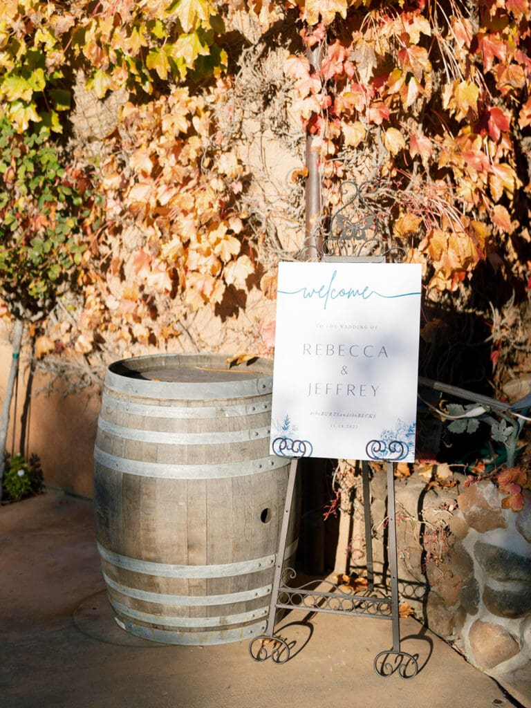 Wedding reception sign