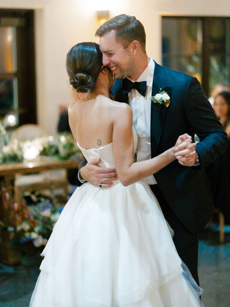 Bride and groom sharing their first dance