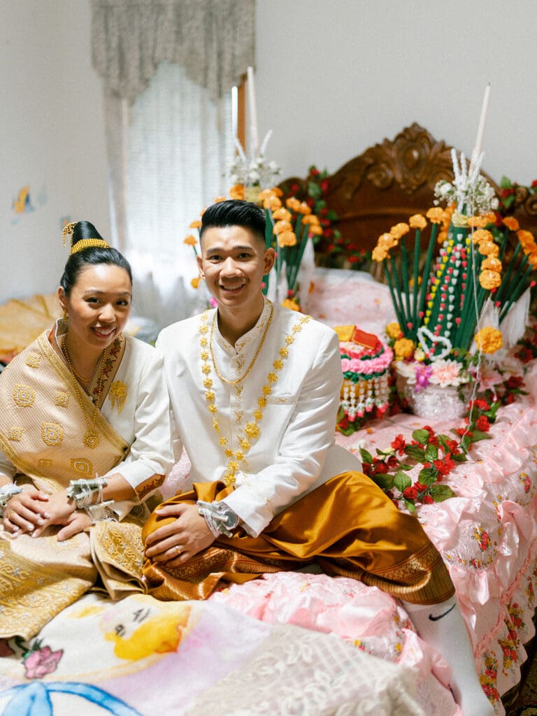 An at-home Lao and Vietnamese wedding ceremony