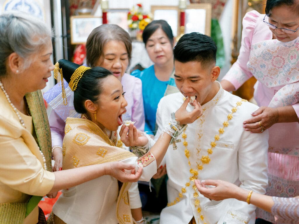 An at-home Lao and Vietnamese wedding ceremony