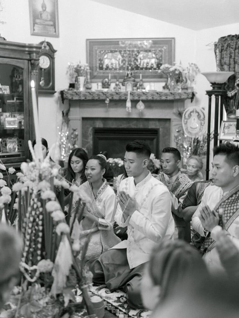 An at-home Lao and Vietnamese wedding ceremony