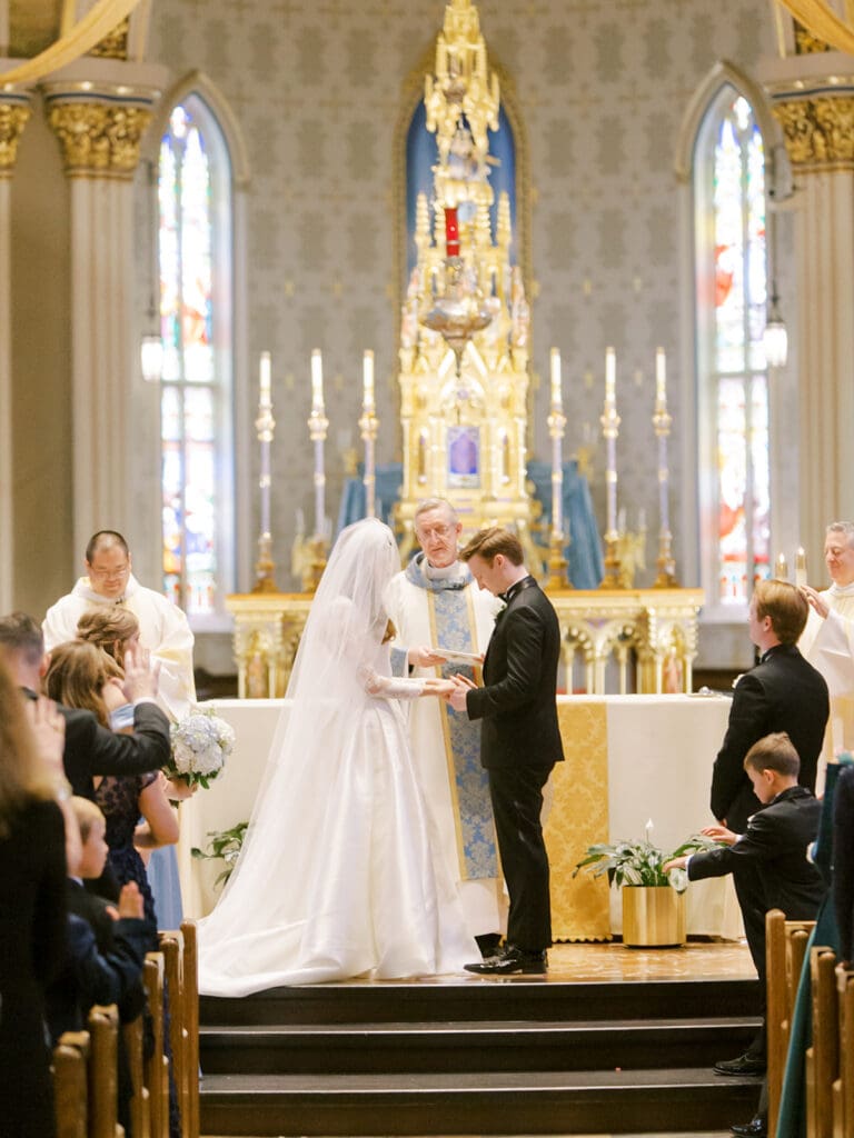 A Cathedral Basilica of The Sacred Heart Wedding ceremony at Notre Dame