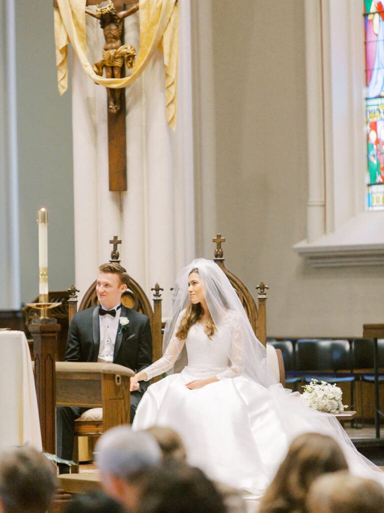 A Cathedral Basilica of The Sacred Heart Wedding ceremony at Notre Dame
