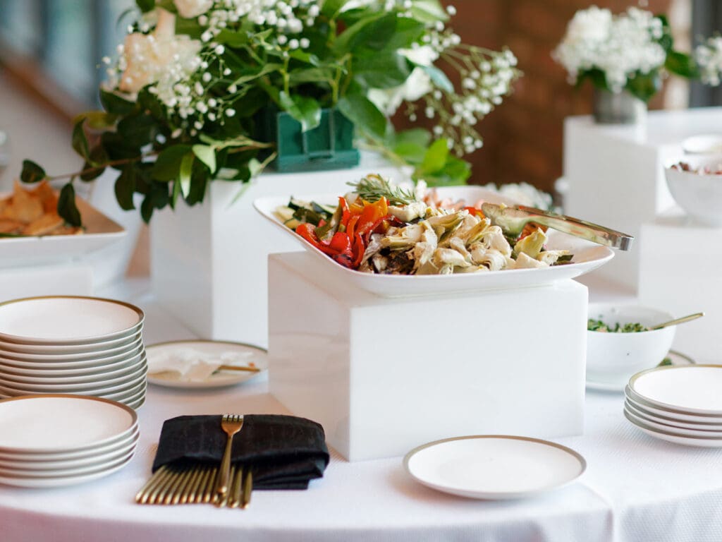 Outdoor cocktail hour at Rockwell on The River in Chicago