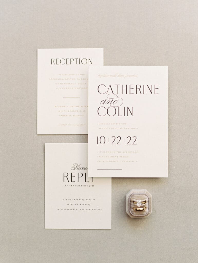 Fall wedding invitation and details