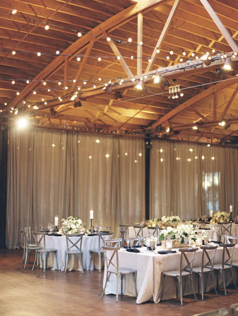 An indoor fall wedding reception at Rockwell on The River in downtown Chicago, Illinois