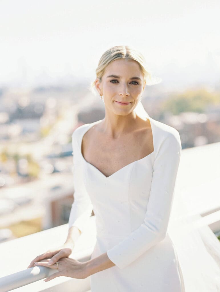 Outdoor bridal portraits from a fall downtown Chicago wedding