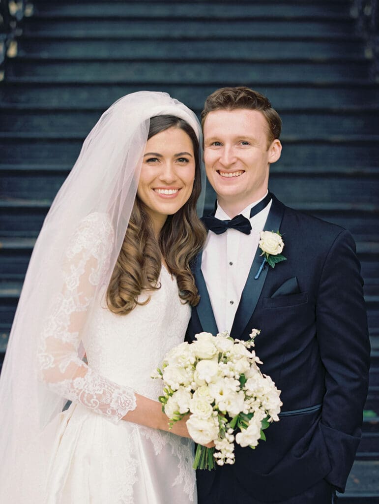 Bride and grooms portraits from their Indiana wedding
