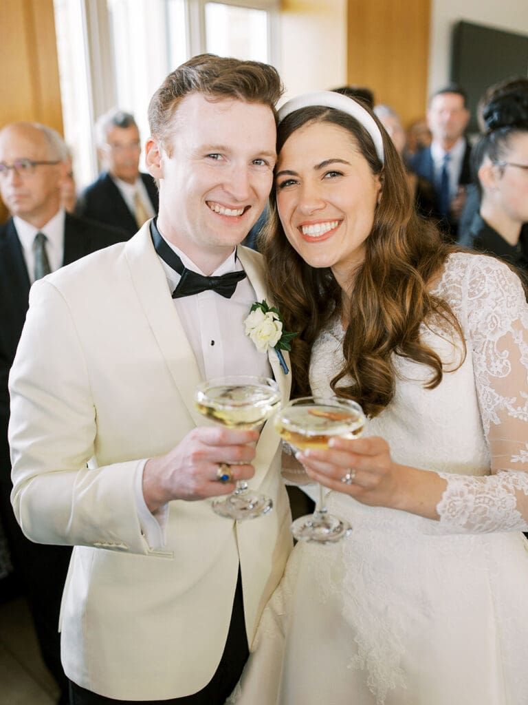 Bride and grooms cocktail hour portraits