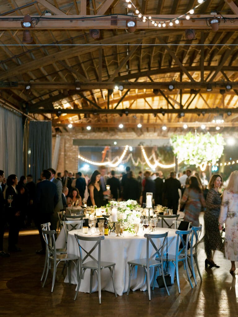 An indoor wedding reception at Rockwell on The River in Chicago
