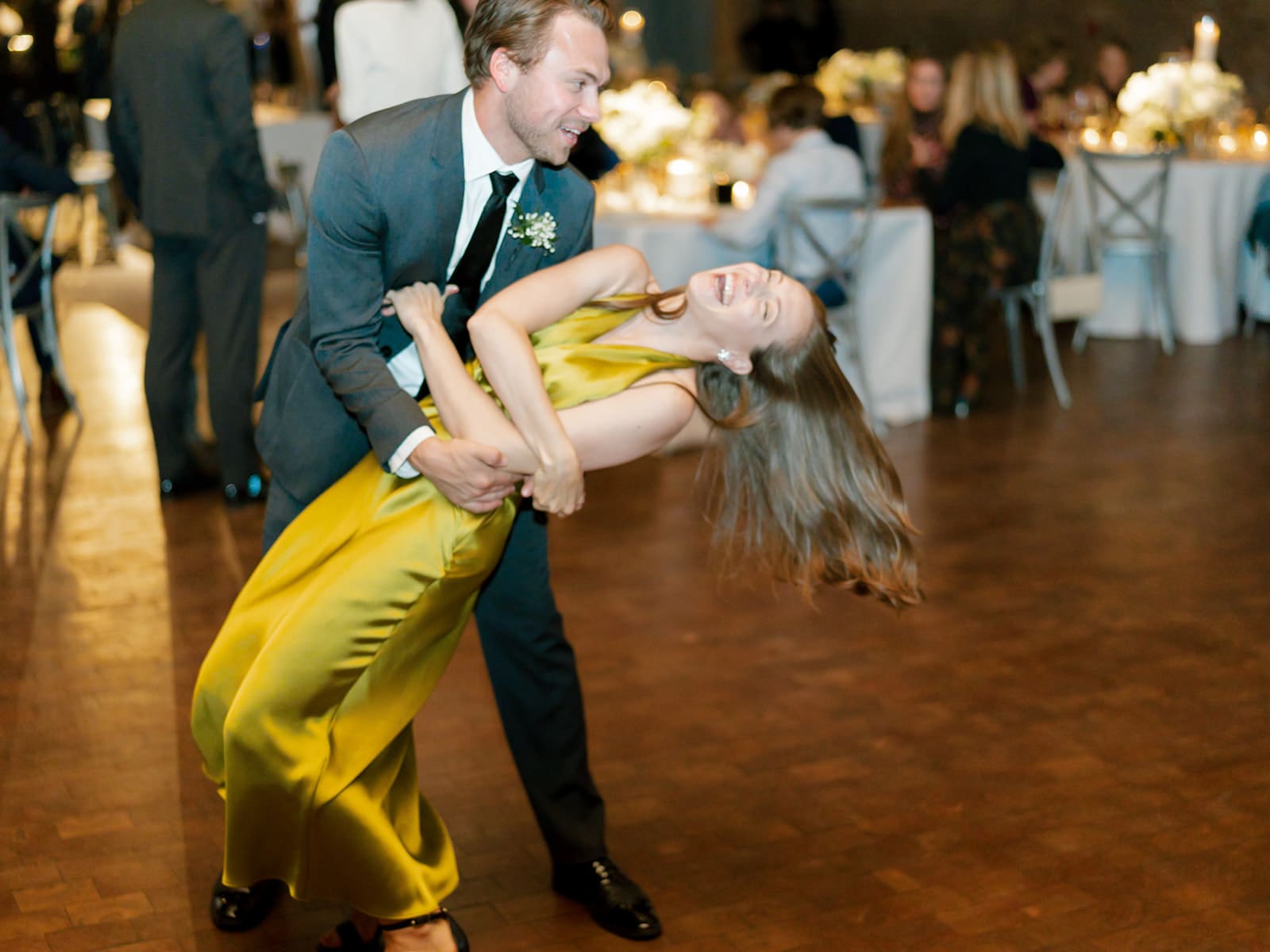 Guests dancing during the reception