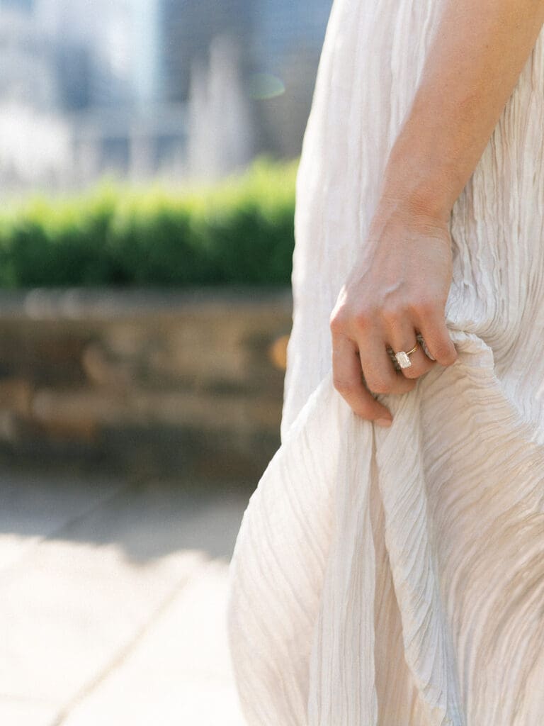 Photo of a woman's engagement ring