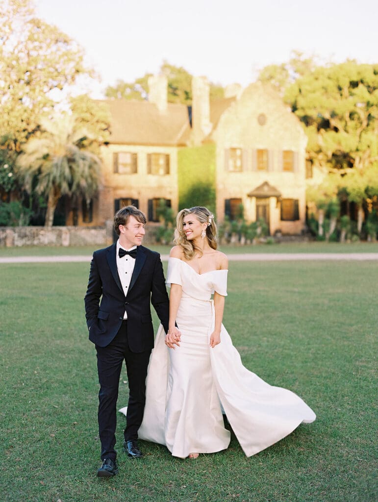 Bride and grooms Middleton Place wedding portraits in Charleston, South Carolina