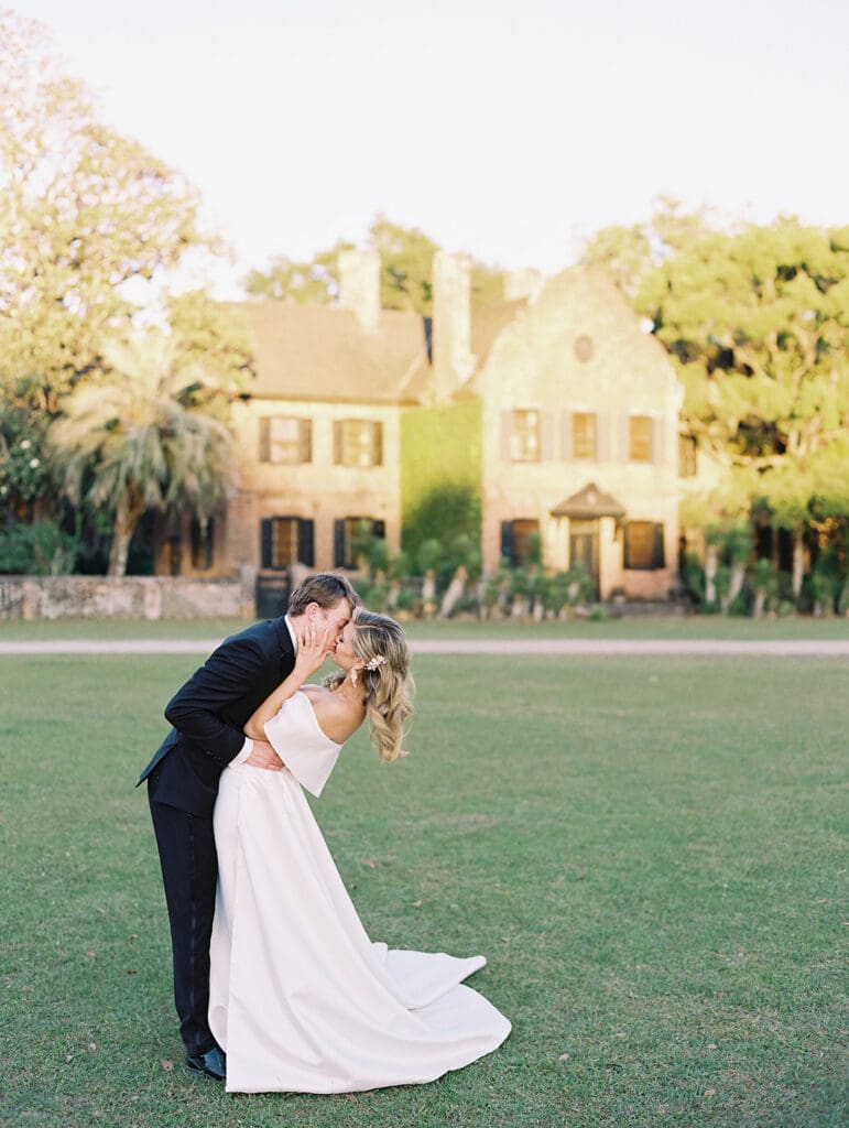Bride and grooms Middleton Place wedding portraits in Charleston, South Carolina
