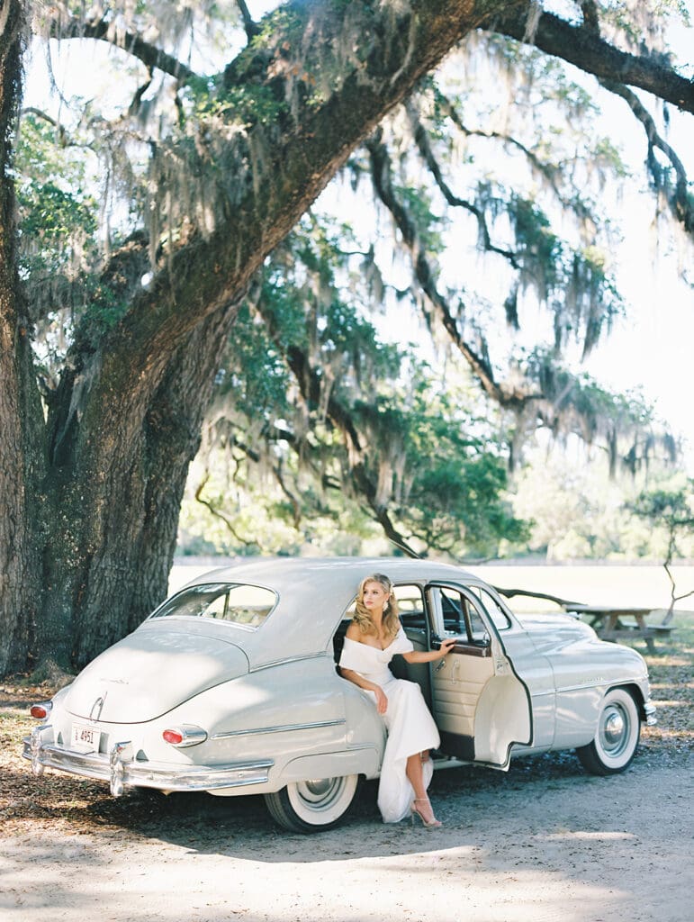 Outdoor bridal portraits at Middleton Place wedding venue in Charleston, South Carolina