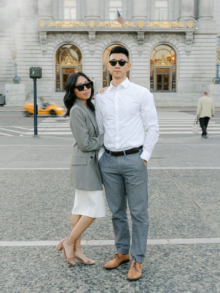 Couples city engagement photos in San Francisco