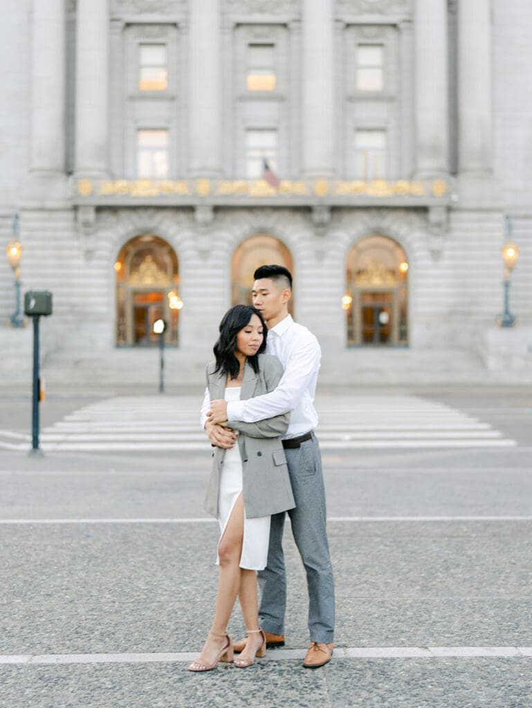 Editorial city engagement photos in SF