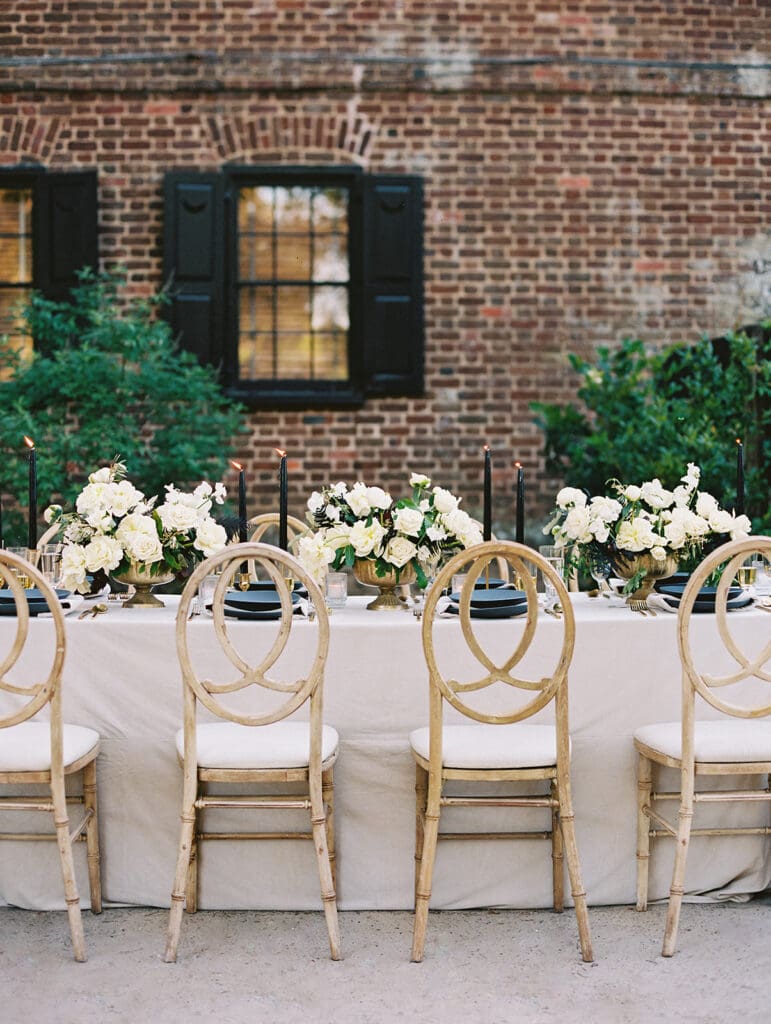 Outdoor Middleton Place wedding reception in Charleston, South Carolina