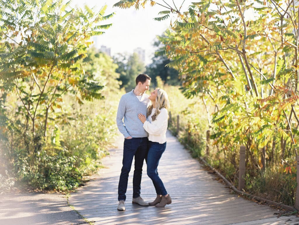 Lincoln Park Nature Boardwalk engagement photos in Chicago