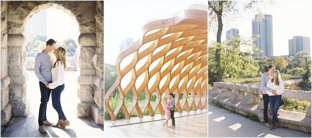 Lincoln Park Chicago engagement photos at the Nature Boardwalk and Honeycomb